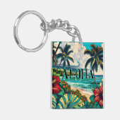 Thema hübsche Hawaiianische Insel Schlüsselanhänger (Vorderseite links)