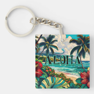 Thema hübsche Hawaiianische Insel Schlüsselanhänger