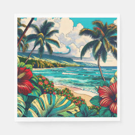 Thema hübsche Hawaiianische Insel Serviette