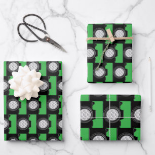 Thema "Kamera Fotografie" grün Geschenkpapier Set