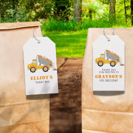 Thema "Kids Dump Truck Construction" Danke Geschenkanhänger