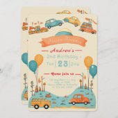 Thema Kindergeburtstag Flat Einladung (Vorne/Hinten)