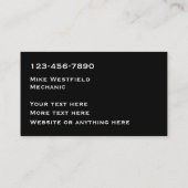 Thema "Klasse" Visitenkarte (Rückseite)