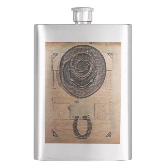 Thema klassischer Western Flachmann (Vorderseite)