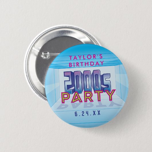 Thema-Knopf des Party-2000s Button (Vorne & Hinten)