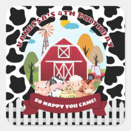 Thema Landwirtschaft Geburtstag Quadratischer Aufkleber