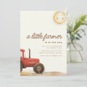 Thema Landwirtschaft Kinderdusche mit Tiere Einlad Einladung (Stehend Vorderseite)