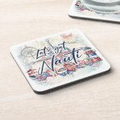 Thema "Let's Get Nauti" für das Küstenschiff Getränkeuntersetzer (Linke Seite)