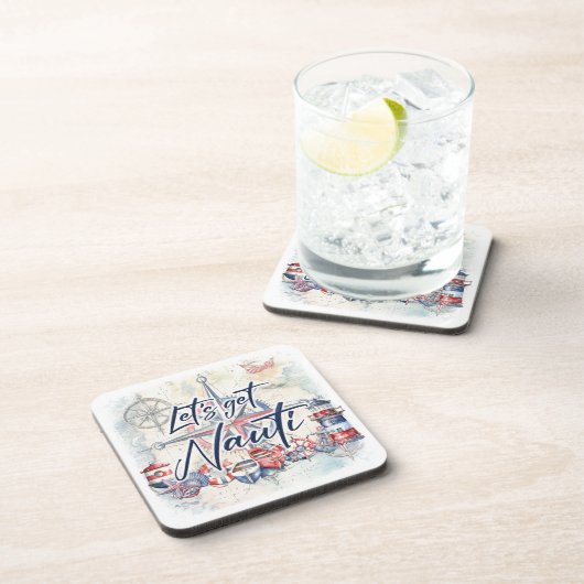 Thema "Let's Get Nauti" für das Küstenschiff Getränkeuntersetzer (Rechte Seite)