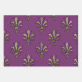 Thema lila und Gold Paris Geschenkpapier Set (Vorderseite)