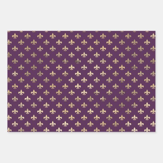 Thema lila und Gold Paris Geschenkpapier Set (Vorderseite 3)