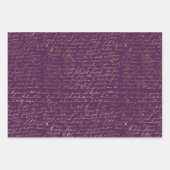 Thema lila und Gold Paris Geschenkpapier Set (Vorderseite)