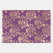 Thema lila und Gold Paris Geschenkpapier Set (Vorderseite)