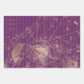 Thema lila und Gold Paris Geschenkpapier Set (Vorderseite 3)