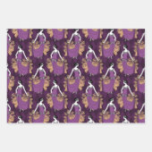 Thema lila und Gold Paris Geschenkpapier Set (Vorderseite)