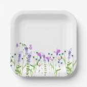 Thema lila Wildblume Delikatessen Blumenstrauß Pappteller (Vorderseite)