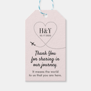 Thema "Luftfahrt" Hochzeit in Rosa Geschenkanhänger