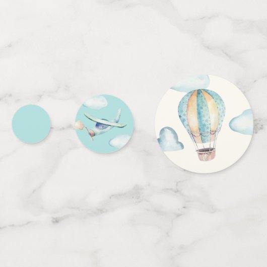 Thema Luftfahrt Kindermädchen Geburtstag Konfetti (Rückseiten)