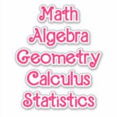 Thema Mathematik Aufkleber (Vorderseite)
