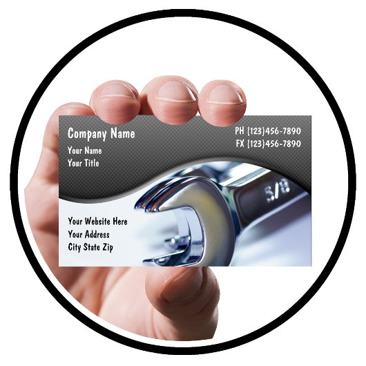 Thema Mechanische Werkzeuge einfach Visitenkarte