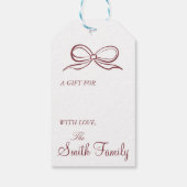 Thema mit Bow Christmas Chinoiserie Tag Geschenkanhänger (Rückseite)