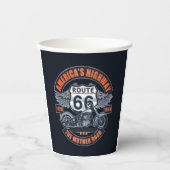 Thema: Motorrad und Route 66 Pappbecher (Vorderseite)