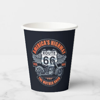 Thema: Motorrad und Route 66 Pappbecher