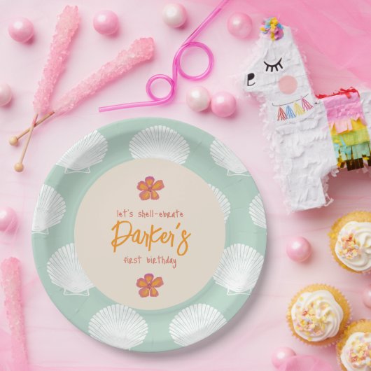 Thema "Muschel" des Party "Küstenstrand" Pappteller (Party)