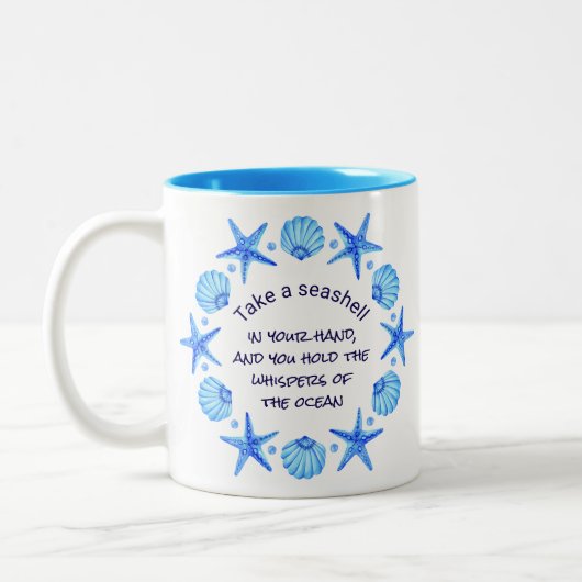 Thema Muscheln und Starfish Beach Zweifarbige Tasse (Links)