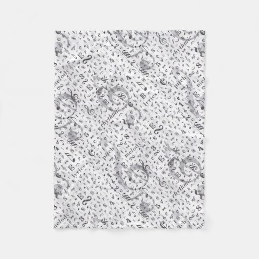 Thema Musiknote-Muster Fleecedecke (Vorderseite)