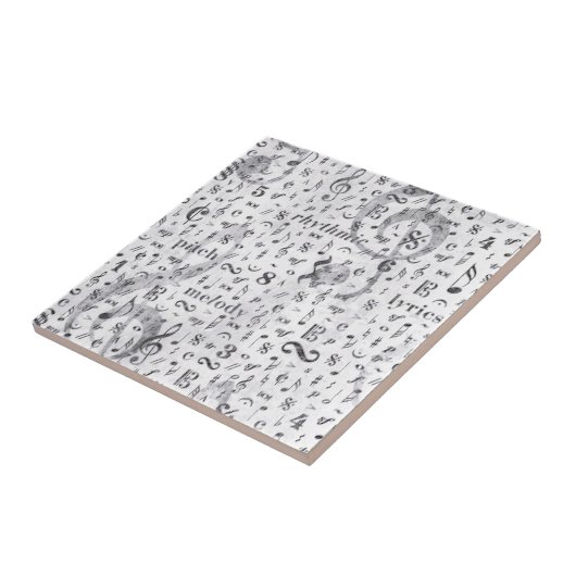 Thema Musiknote-Muster Fliese (Seite)