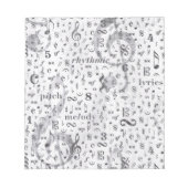 Thema Musiknote-Muster Notizblock (Vorderseite)