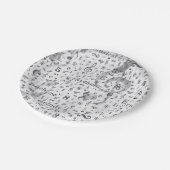 Thema Musiknote-Muster Pappteller (Schrägansicht)