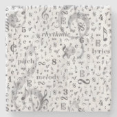 Thema Musiknote-Muster Steinuntersetzer (Vorderseite)