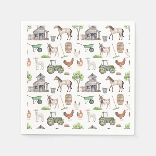 Thema "niedliche Nutztiere" Serviette (Vorderseite)