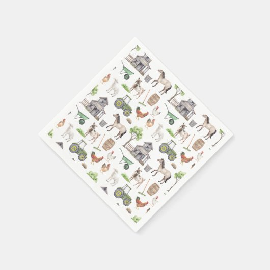 Thema "niedliche Nutztiere" Serviette (Ecke)