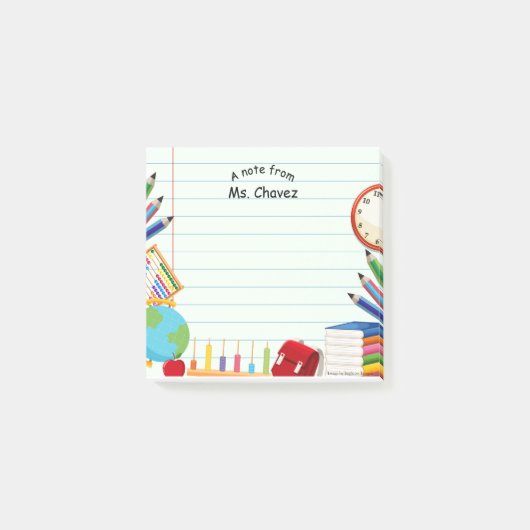 Thema "Notebook-Papier-Schulversorgung" Post-it Klebezettel (Vorderseite)