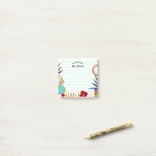 Thema "Notebook-Papier-Schulversorgung" Post-it Klebezettel (Auf Schreibtisch)