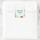 Thema "Notebook-Papier-Schulversorgung" Quadratischer Aufkleber (Tasche)