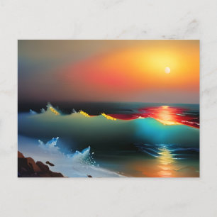 Thema "Ozean und Sonnenuntergang" Postkarte