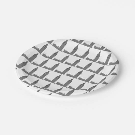 Thema-Papier-Teller Londons Big Ben Pappteller (Schrägansicht)