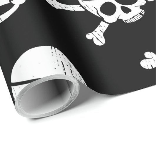 Thema "Piratenschiff - Skull und Knochen" Geschenkpapier (Rolleneckpunkt)