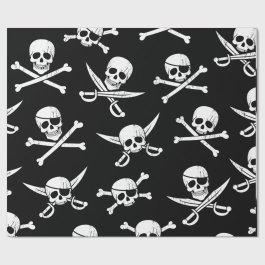Thema "Piratenschiff - Skull und Knochen" Geschenkpapier (Flach)