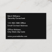 Thema "Polizeiwagen" der Sicherheitsdienste Visitenkarte (Rückseite)