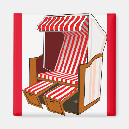 Thema Red & White Beach Magnet