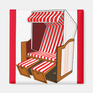 Thema Red & White Beach Magnet