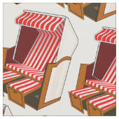 Thema "Red & White Beach Stairs" Stoff (Nahaufnahme)