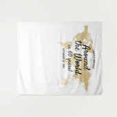 Thema Reise Weltkarte im Hintergrund Wandteppich (Vorderseite (Horizontal))