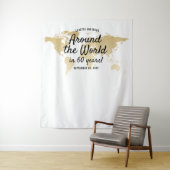 Thema Reise Weltkarte im Hintergrund Wandteppich (Beispiel)