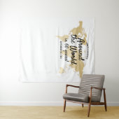 Thema Reise Weltkarte im Hintergrund Wandteppich (Beispiel (Horizontal))